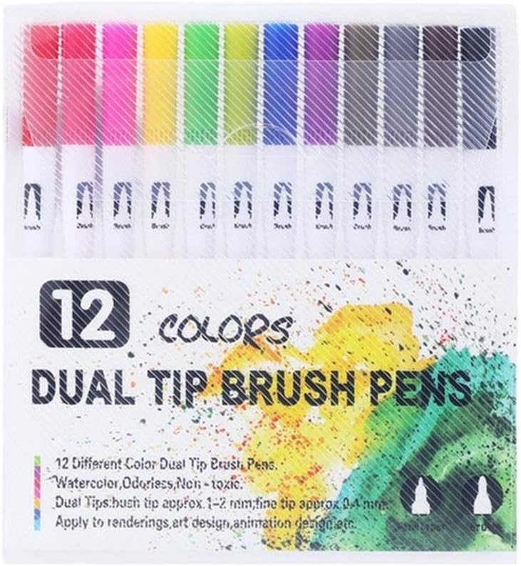 Oma's 12pcs Dual Tip Brush Marker Pen Set