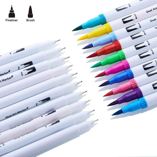 Oma's 12pcs Dual Tip Brush Marker Pen Set