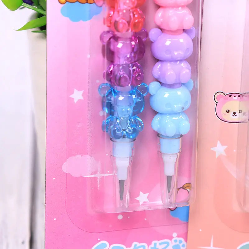 Oma's 2pc Cute Bear Cute Bone Mechanical Pencil Set