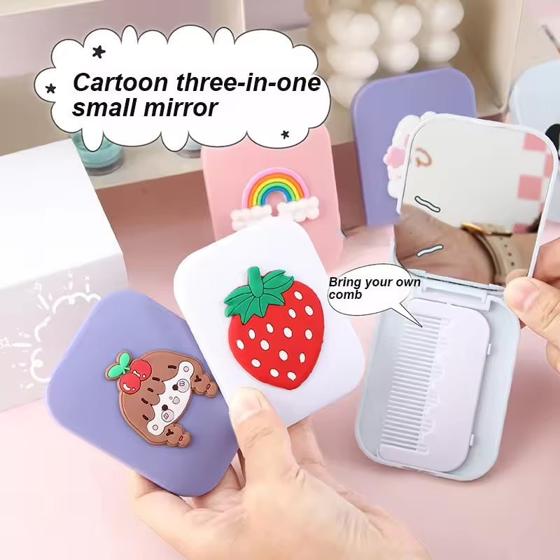 Mimi's Cute Cartoon Portable Makeup Mirror & Comb Set