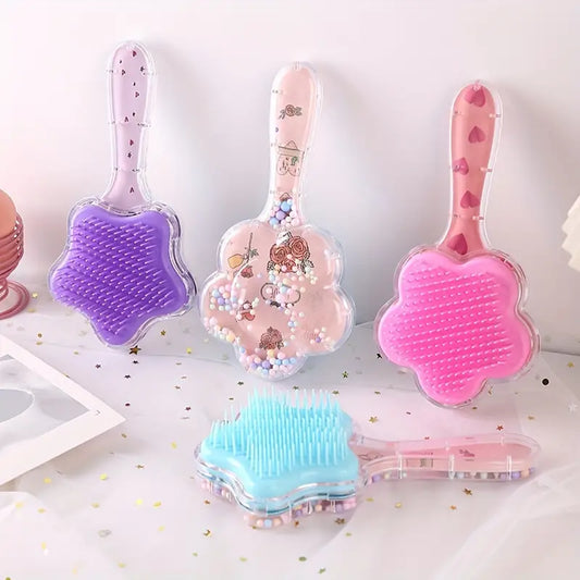 Oma's Cute Star-Shaped Glitter Detangling Hair Brush