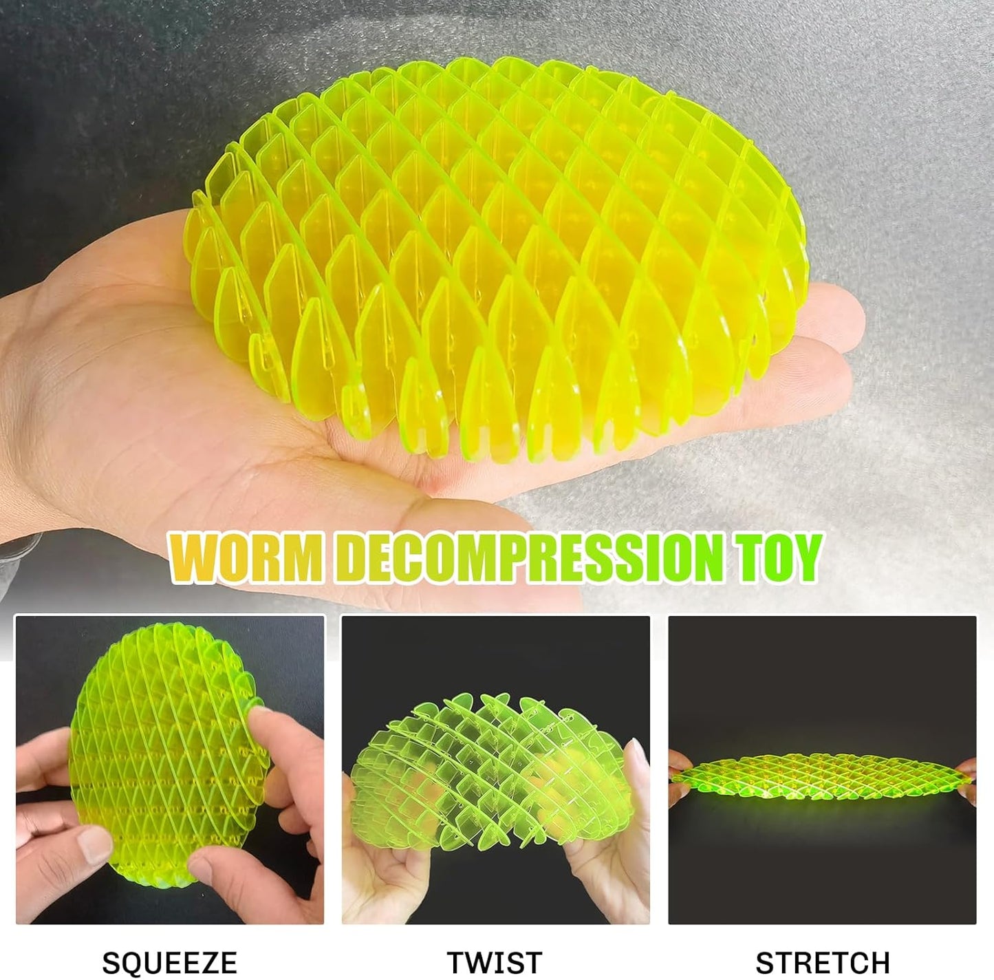 Jenny's Fidget Worm Decompression Stretch Toy - Sensory & Deformation Fun Shape