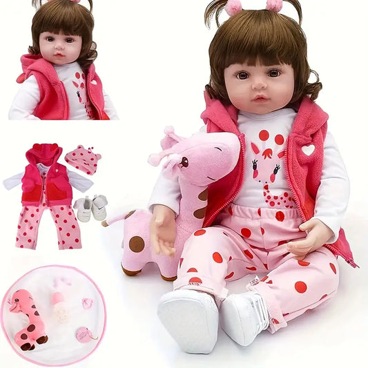 Oma's Lifelike Soft Silicone 45cm (18-Inch) Girl Doll – Realistic and Cuddly